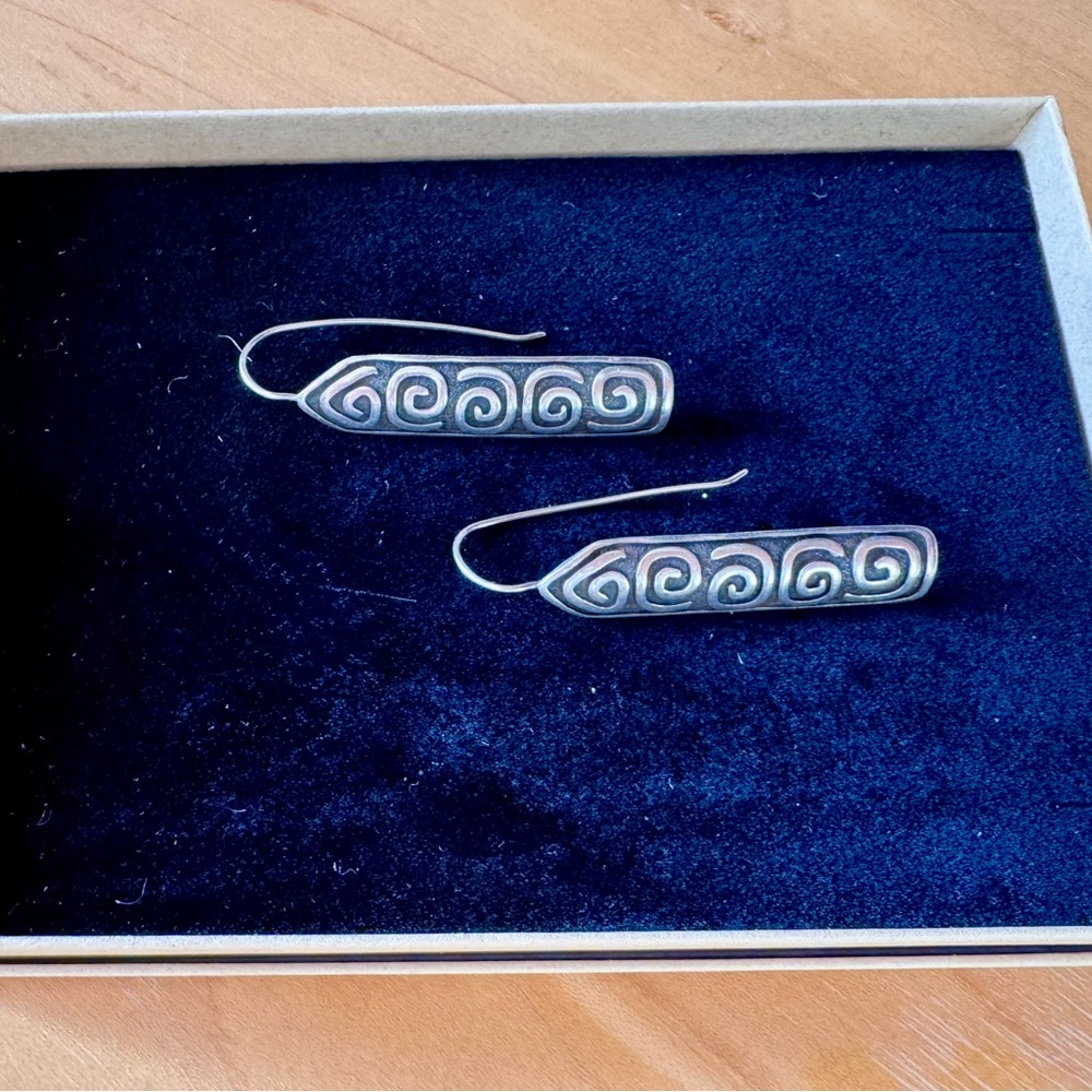 Native American Handcrafted Signed Silver Dangle … - image 8